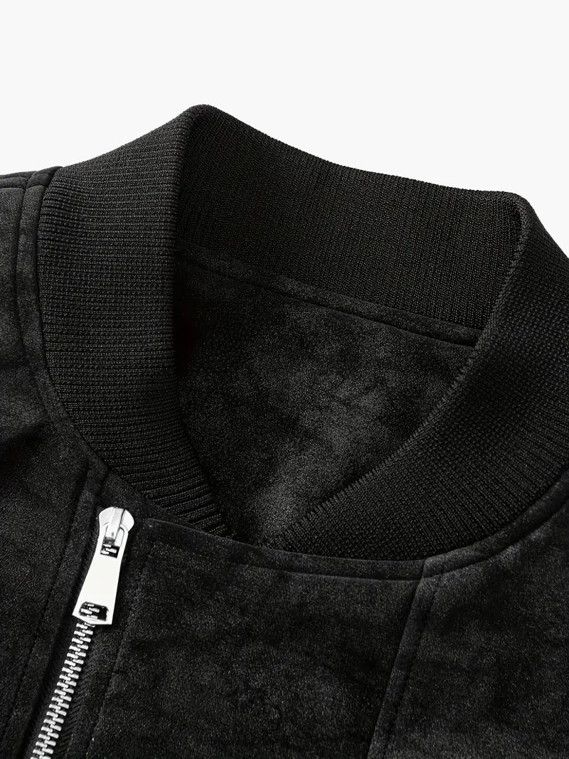 Men’s PU Leather Biker Jacket – Full-Zip Retro Motorcycle Coat