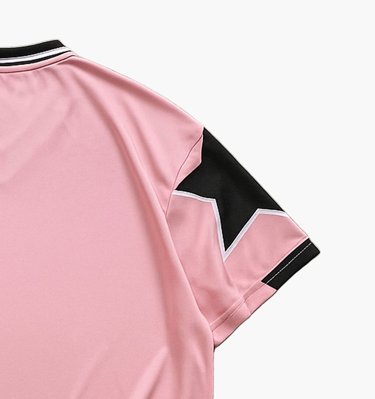 Men’s Pink Streetwear Shirt – Relaxed Fit with Black & White Contrast Trim
