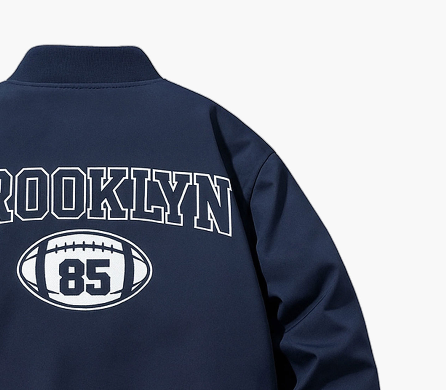 Men’s Casual Baseball Jacket – Black Zip-Up with New York Letter Print