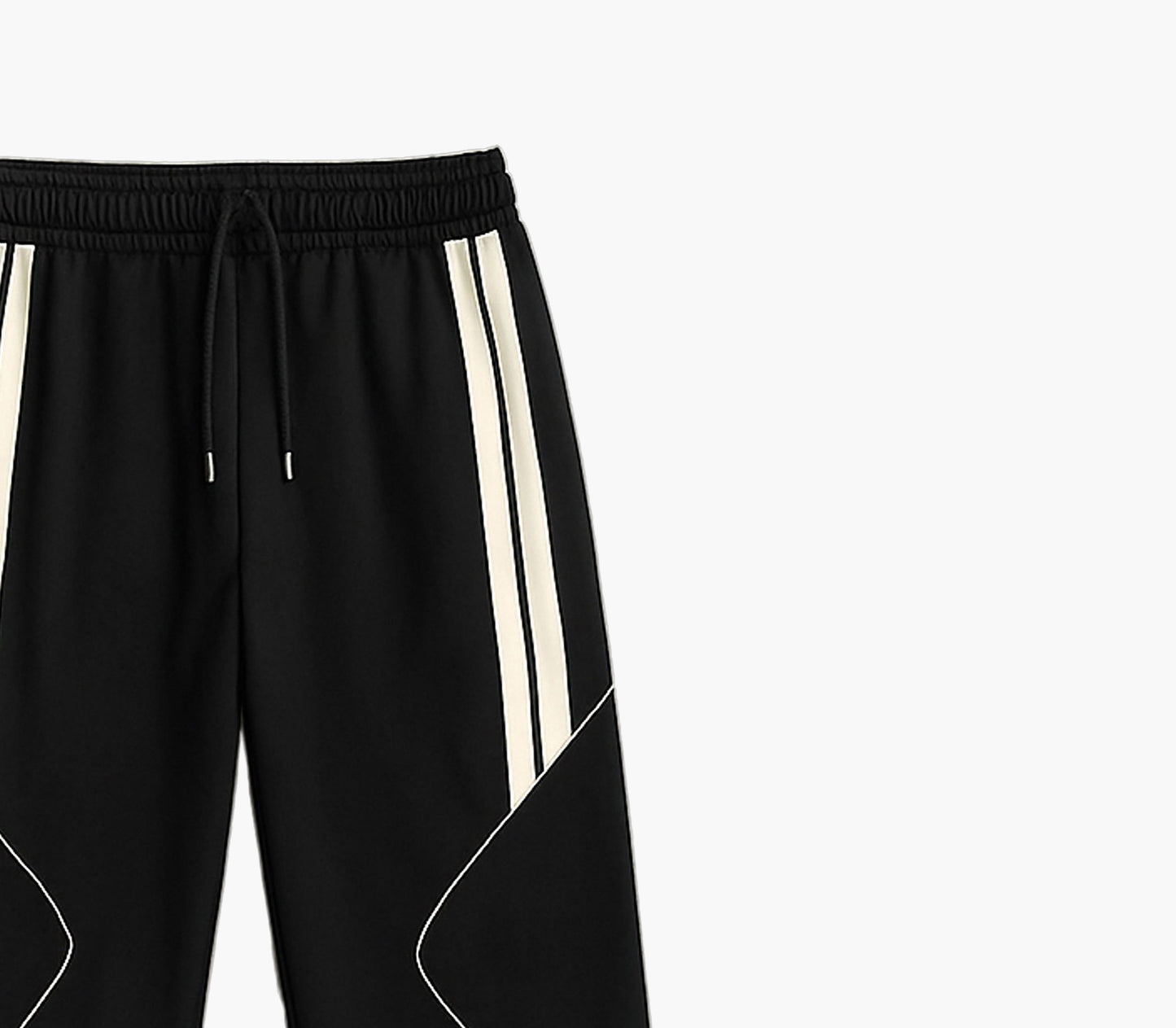 Men’s Straight-Leg Joggers – White & Black Pants with Reflective Stripes