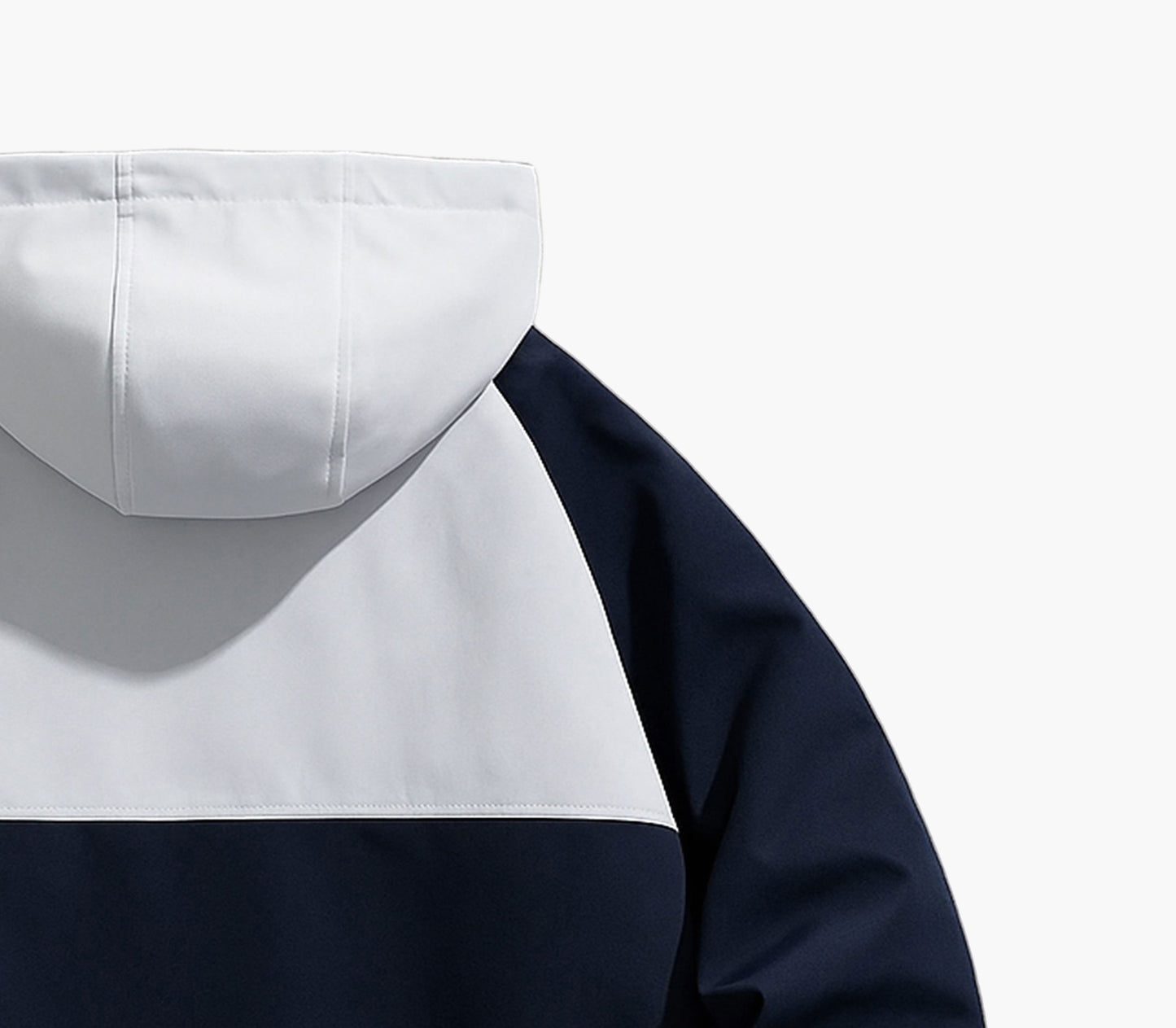 Men’s Turquoise & White Ski Jacket – Hooded Winter Coat with Full-Zip Closure