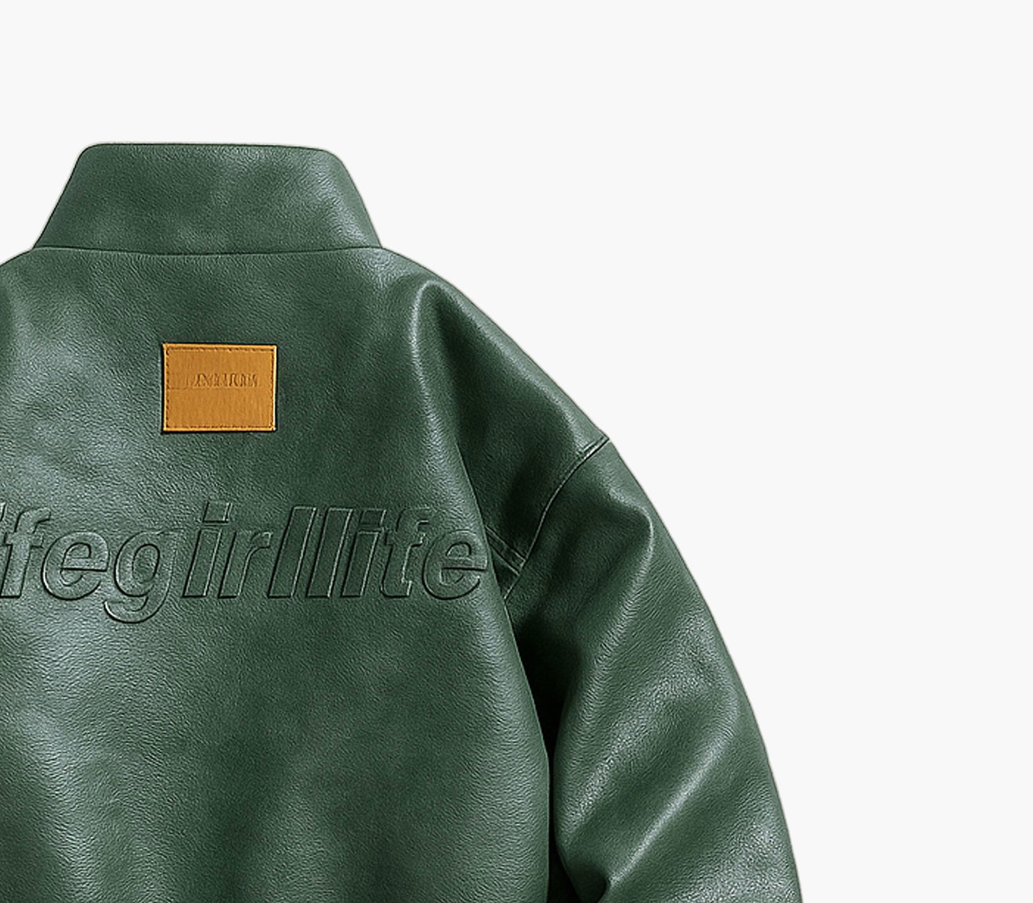 Men’s Luxury Jacket – Full-Zip Stand Collar Long Coat with Glossy Finish