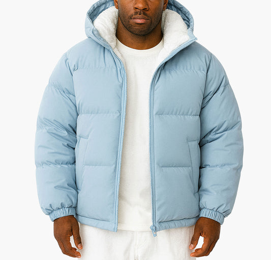 Men’s Reversible Jacket – Matte Windproof Coat with Soft Furry Lining