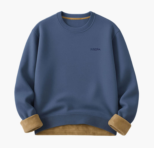 Men’s Cozy Fleece Sweatshirt – Soft Crew Neck Pullover with Ribbed Cuffs