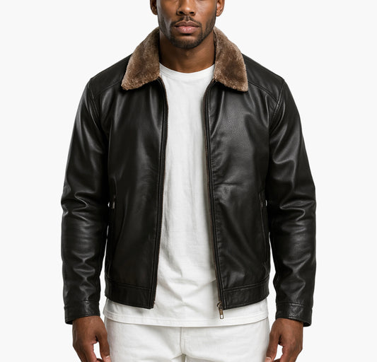 Men’s Thickened Hooded Jacket – Fur-Lined Softshell Coat