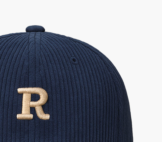 3D Embroidered Corduroy Cap – Adjustable Baseball Hat for Fall/Winter