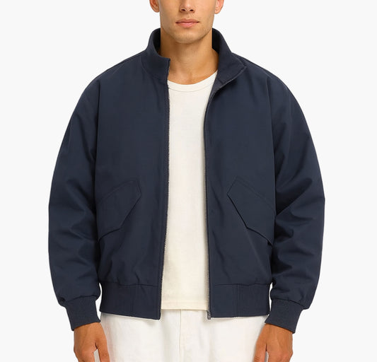 Men’s Retro Bomber Jacket – Casual Zip-Up Spring Outerwear