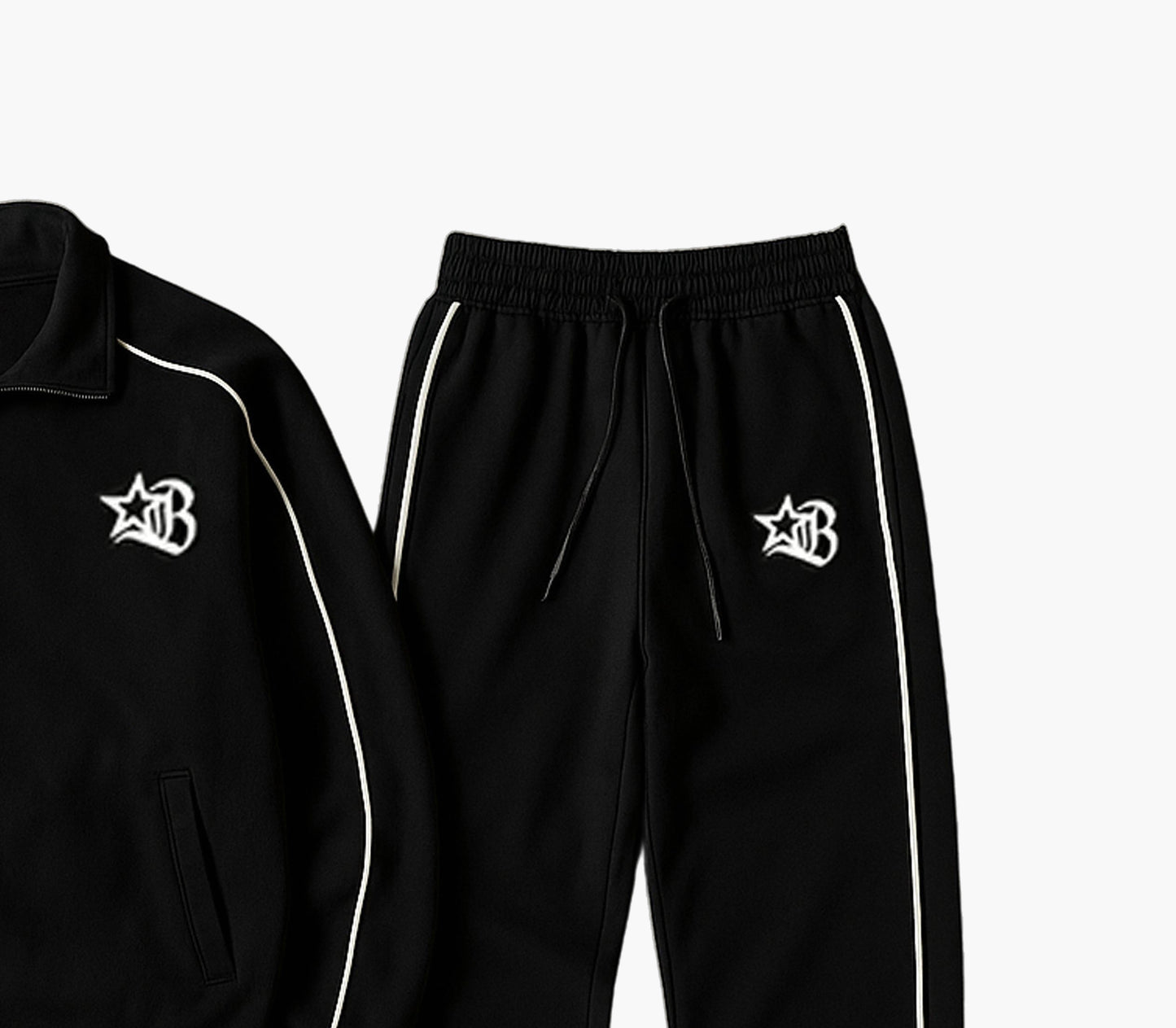 Men’s Stand Collar Sports Set – Zip-Up Color Block Tracksuit