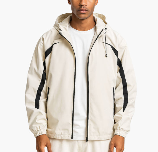 Men’s Windproof Outdoor Jacket – Japanese Style Color Block Coat
