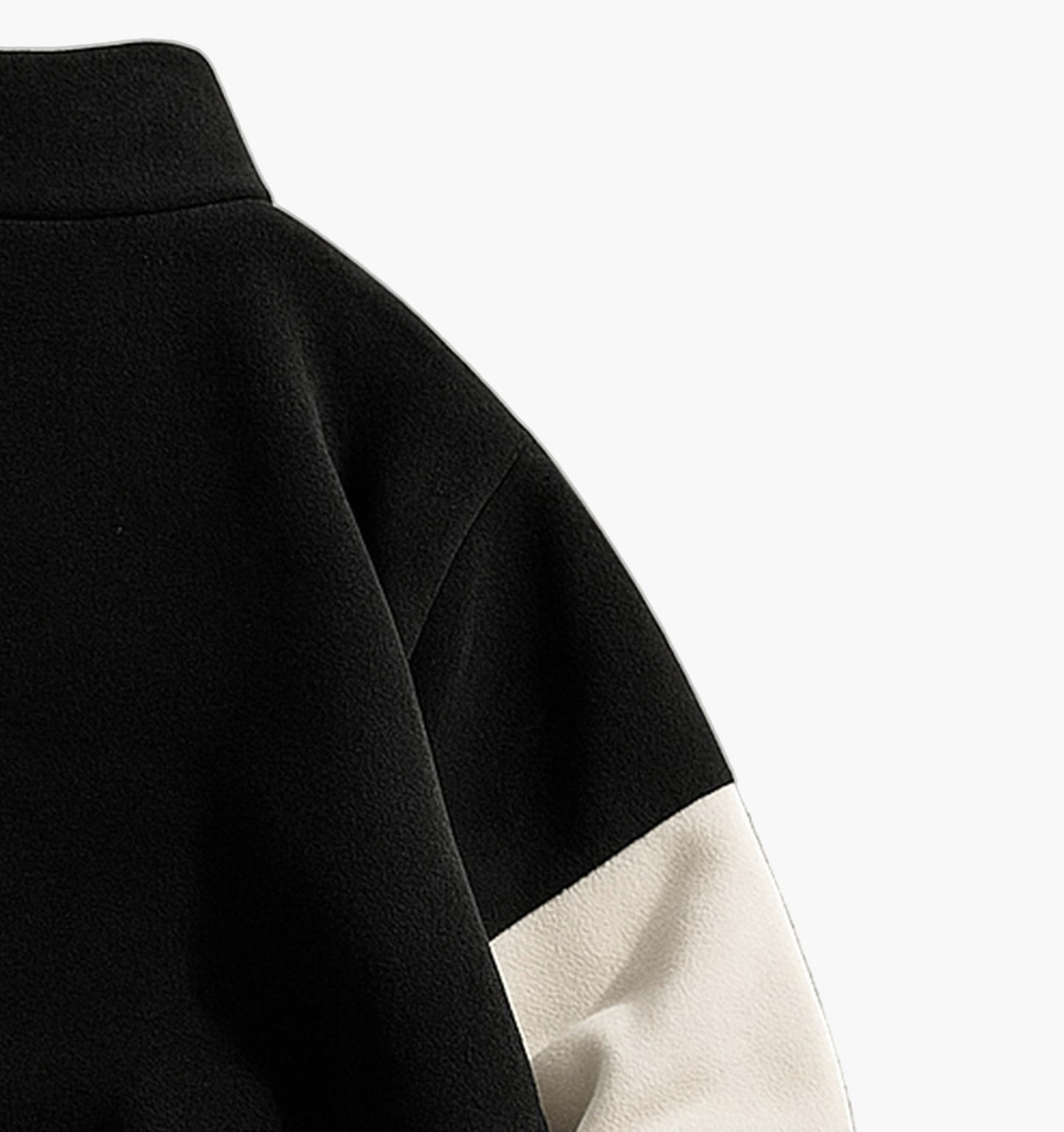 Men’s Block Fleece Sweatshirt – LA Embroidered Zip-Up with Stand Collar