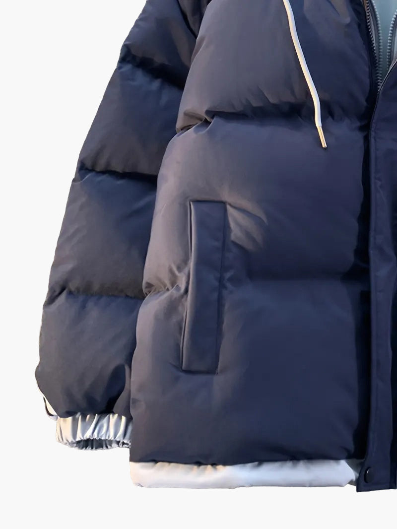 Men’s Two-in-One Hooded Jacket – Loose-Fit Full-Zip Streetwear Coat