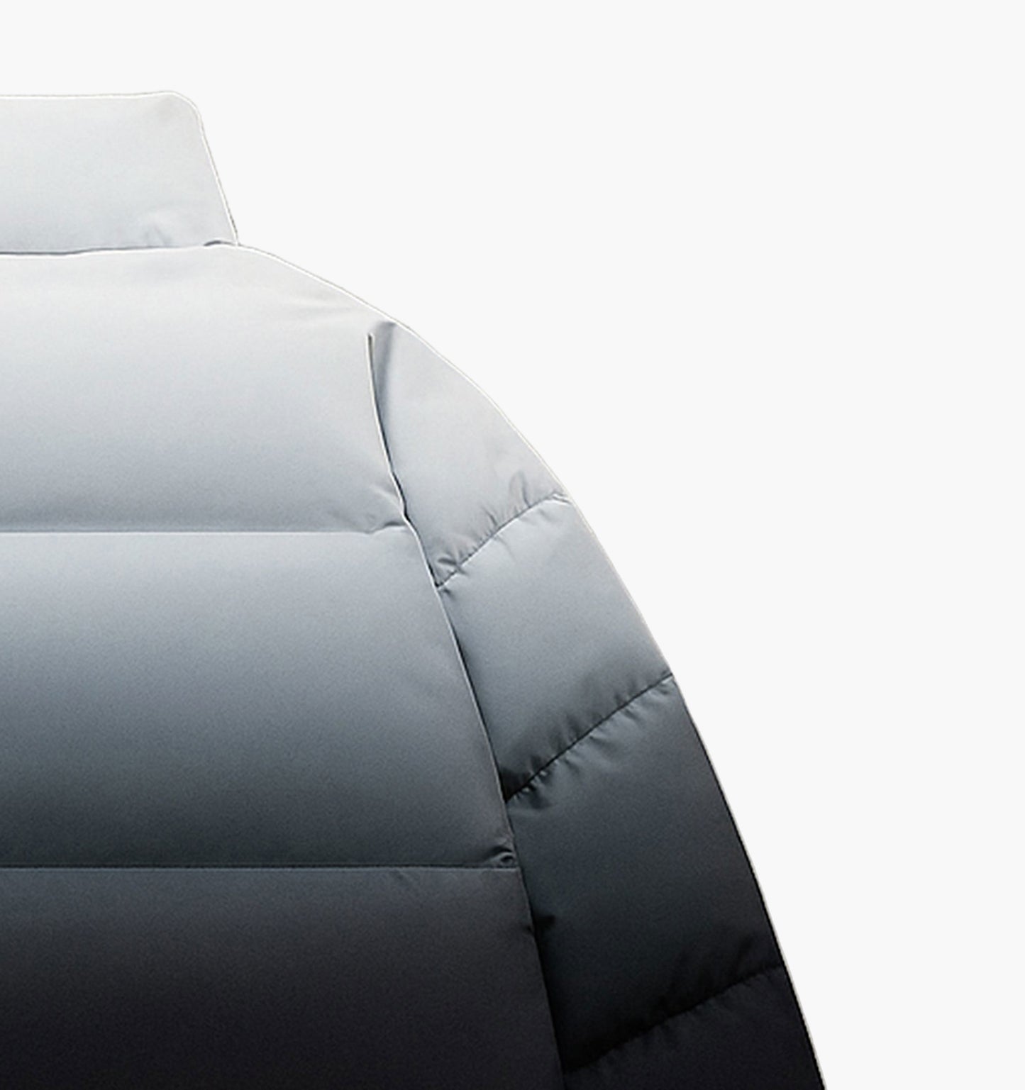 Men’s Two-Tone Winter Jacket – Light Blue & White Thick Zip-Up Coat