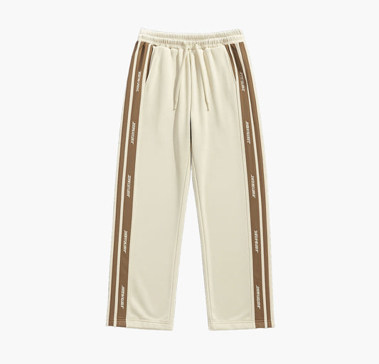 Men’s Printed Jogger Pants – Straight-Leg Striped Trousers with Elastic Cuffs