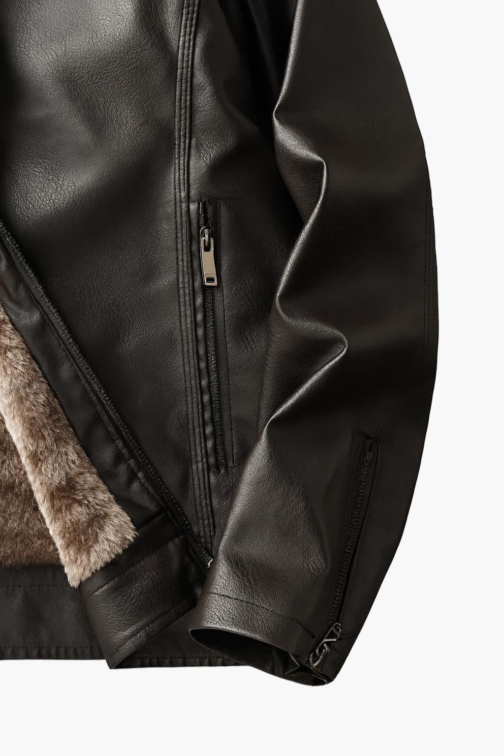 Men’s Thickened Hooded Jacket – Fur-Lined Softshell Coat