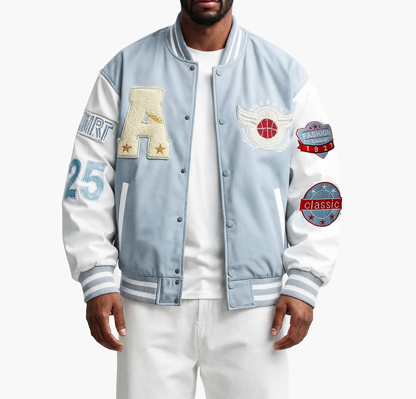 Women’s Plus Size Baseball Jacke Embroidered