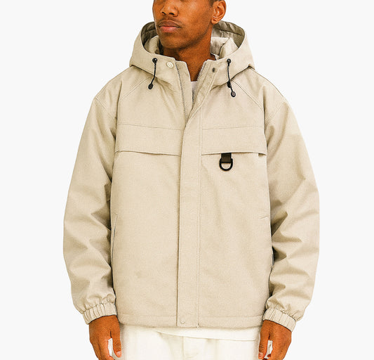 Men’s Windproof Hooded Jacket – Lightweight Full-Zip Windbreaker