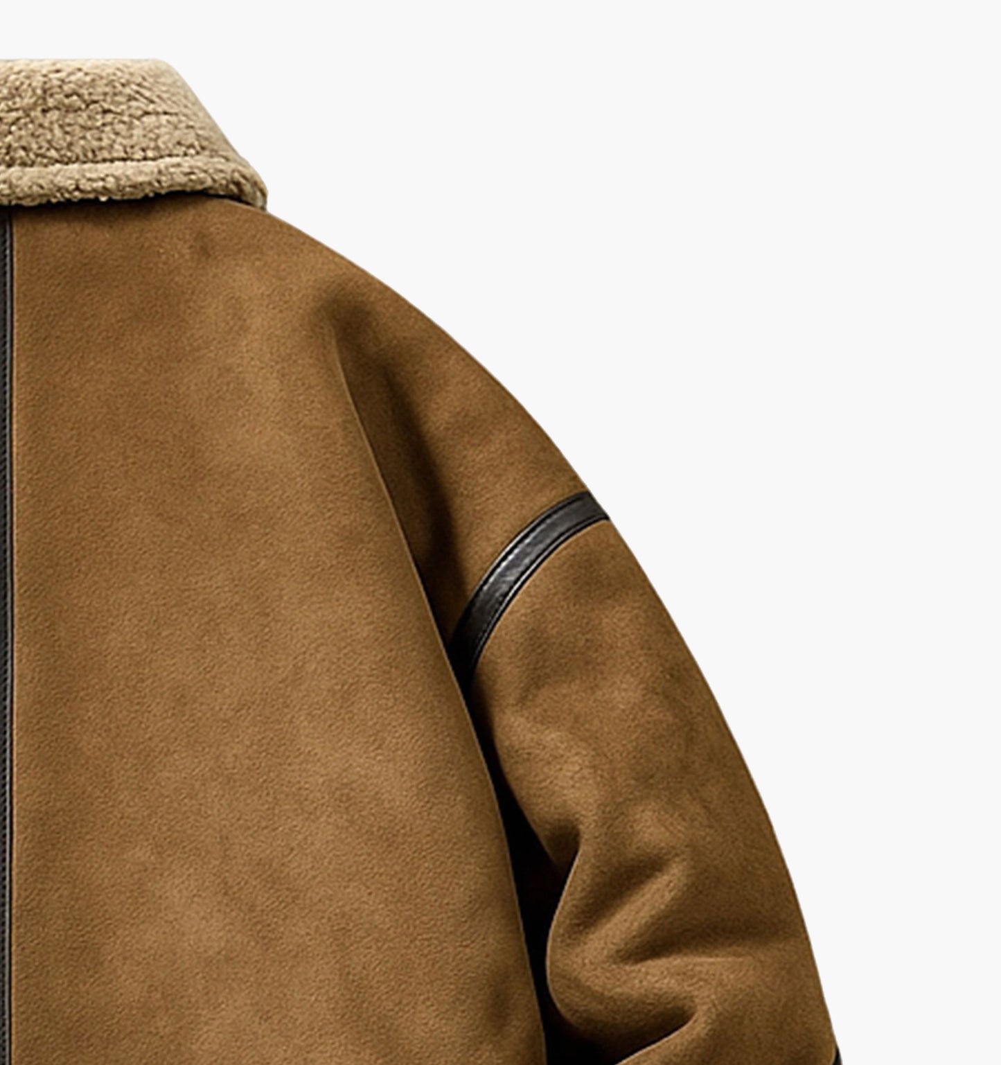 Men’s Retro Striped Fleece Jacket – Warm Zip-Up Winter Coat with Pockets