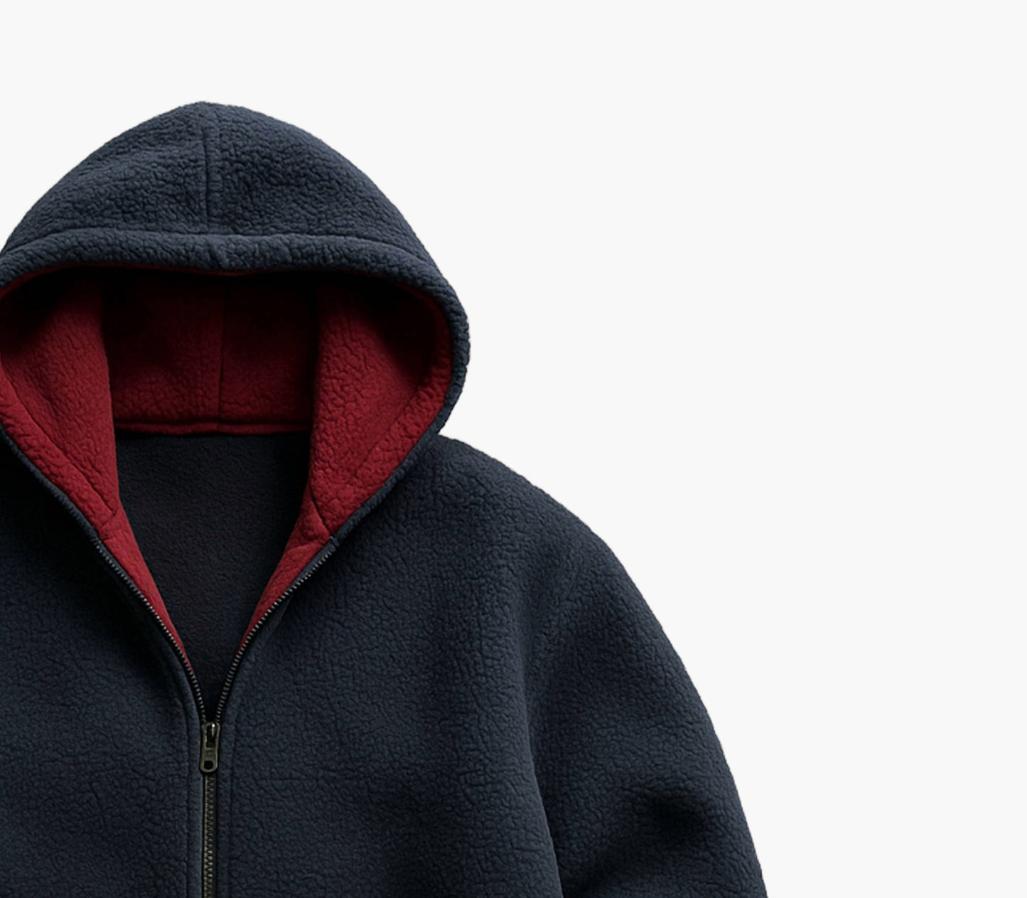 Men’s Fleece-Lined Hooded Jacket – Soft Plush Zip-Up Coat