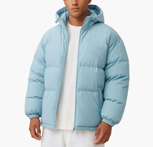 Men’s Heavy-Duty Hooded Jacket – Full-Zip Winter Streetwear Coat