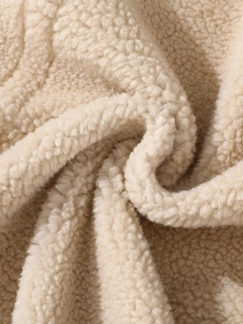 Men’s Winter Jacket – Lamb Fleece Collar Varsity Style Coat