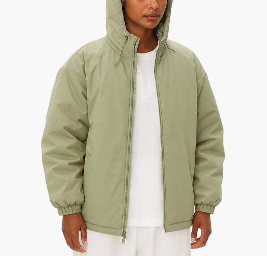 Reversible Hooded Winter Jacket – Heavy-Duty Full-Zip Outdoor Coat