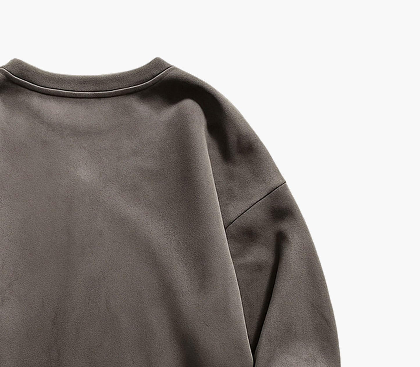 Men’s Fleece Sweatshirt – Brown Crew Neck Pullover with “TH” Letter Design