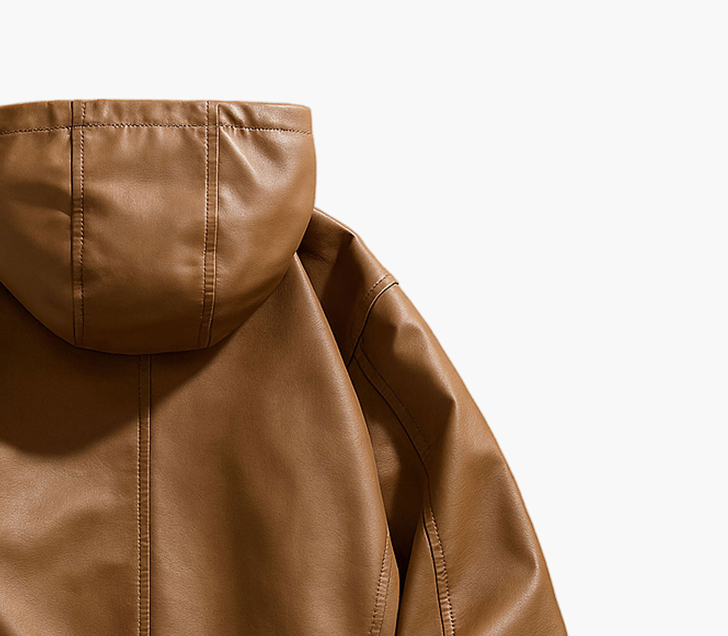 Men’s Brown Hooded Jacket – Casual Loose Fit Zip-Up Windbreaker with Pockets