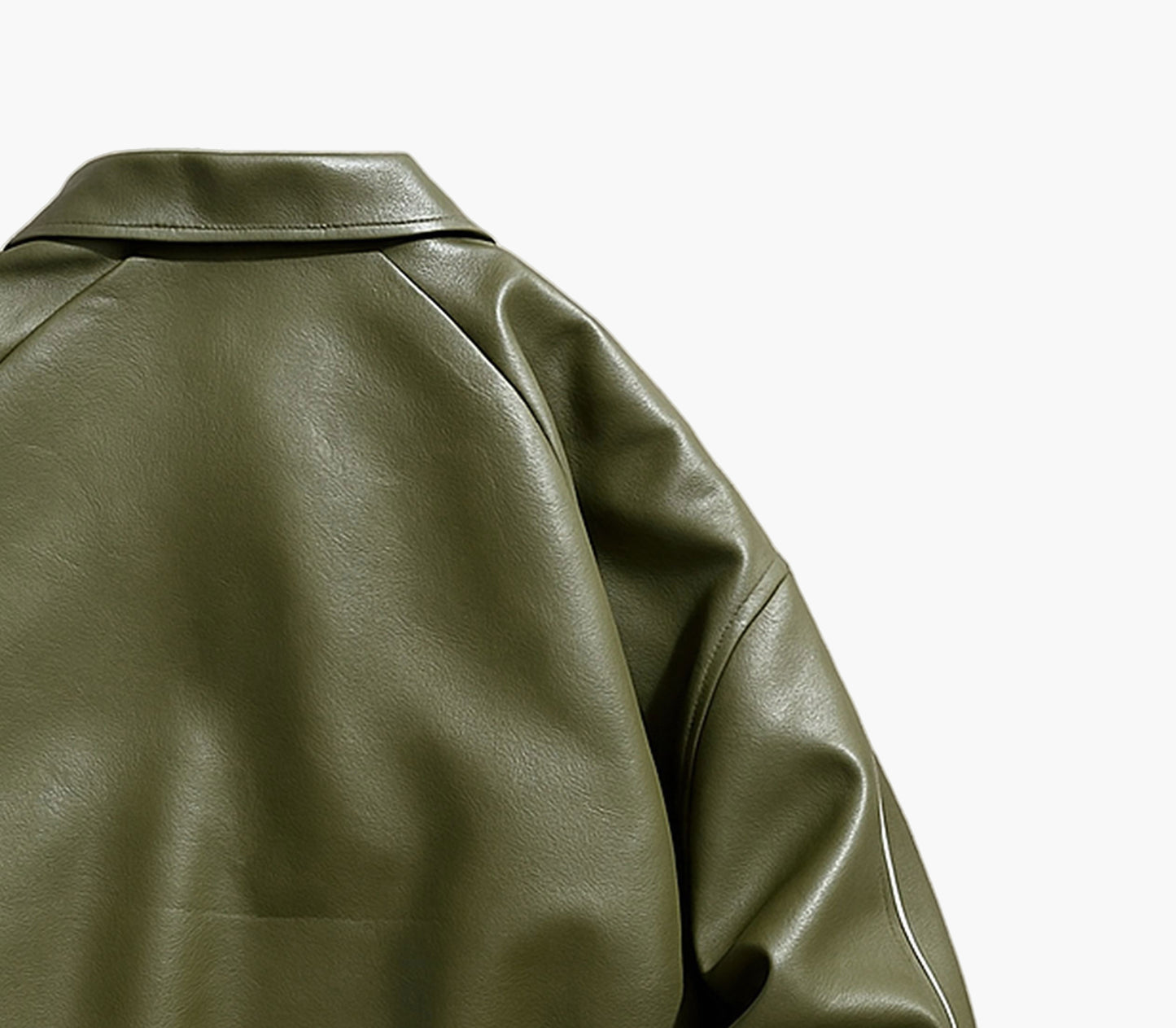 Men’s Stylish Windproof PU Jacket – Black with White Stripes