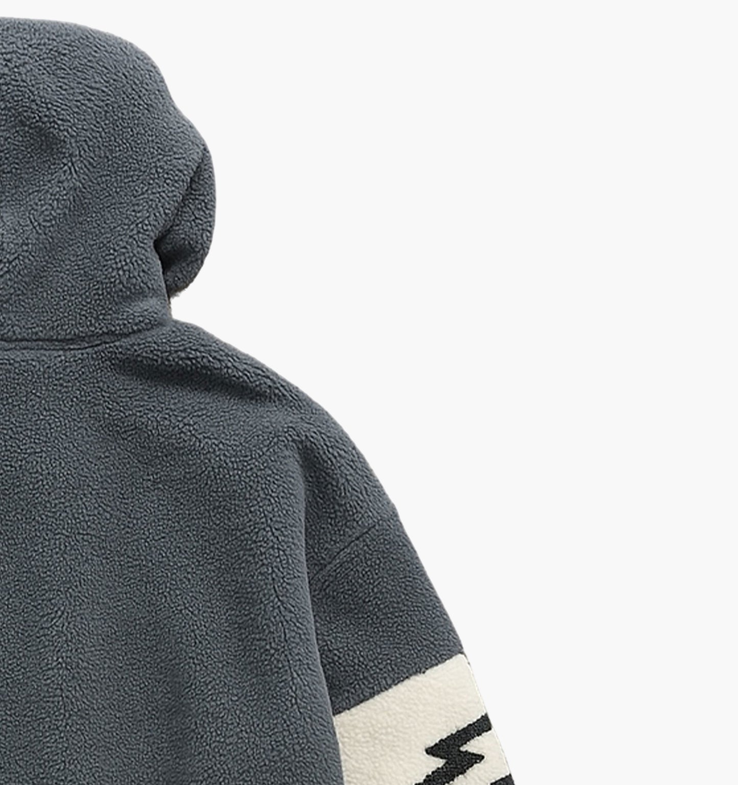 Men’s Fleece Hoodie – Gray Winter Pullover with “Euporia” Embroidered Lettering