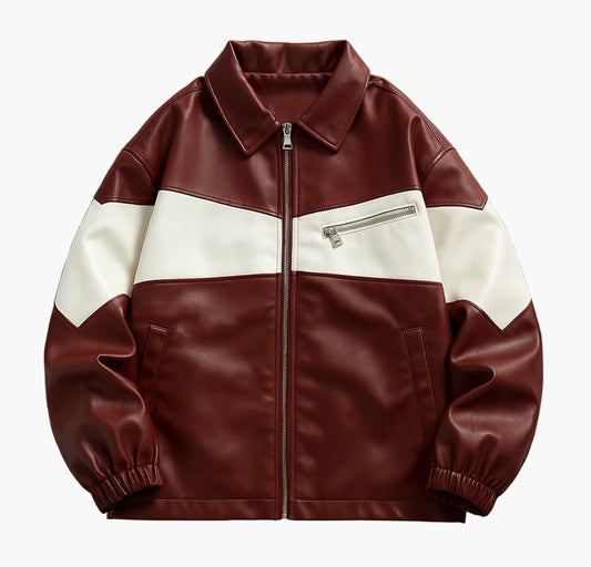 Men’s Vintage Style Zip-Up Jacket – Light Beige Casual Spring/Fall Outerwear