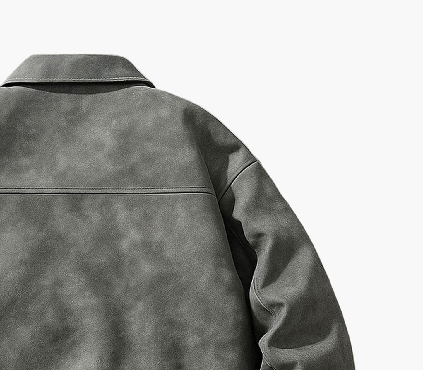 Men’s Vintage-Inspired Gray Bomber Jacket – Casual Zip-Up Streetwear Coat