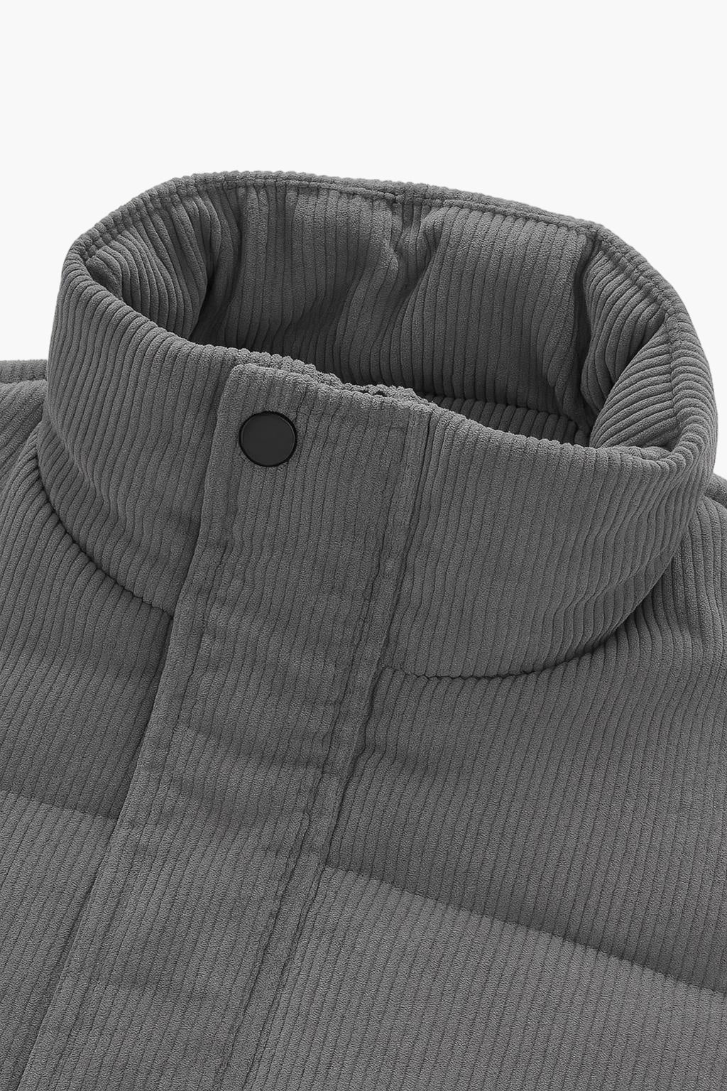 Men’s Heavy-Duty Winter Jacket – Full-Zip Stand Collar Coat