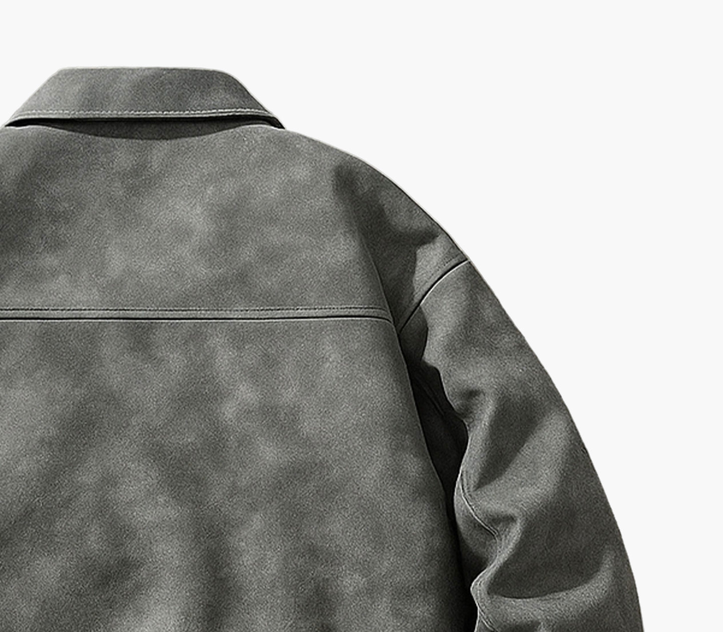 Men’s Gray Bomber Jacket – Casual Zip-Up Streetwear Coat with Pockets