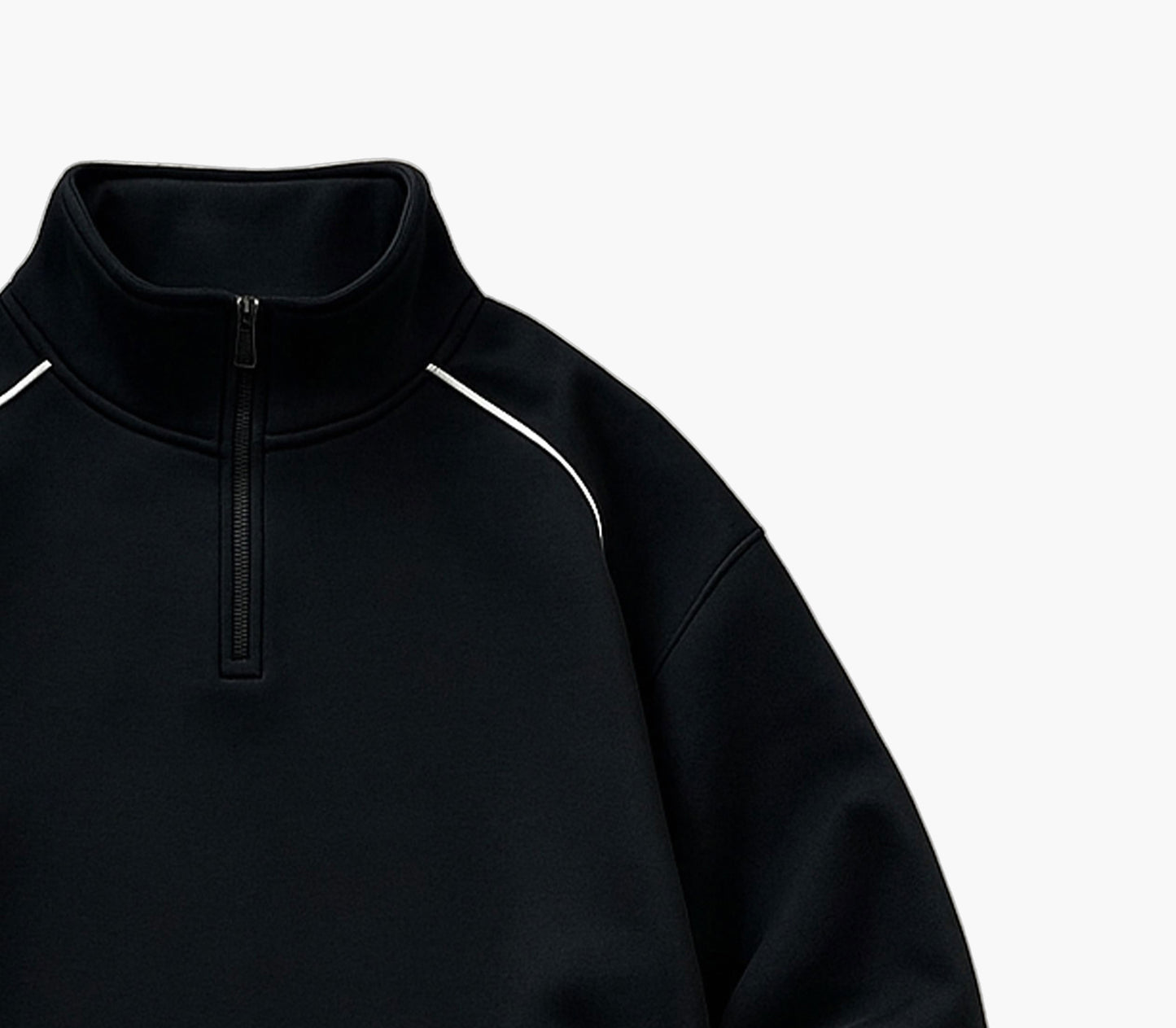 Men’s Black Half-Zip Sweater – Loose Fit Pullover for Casual & Office Wear