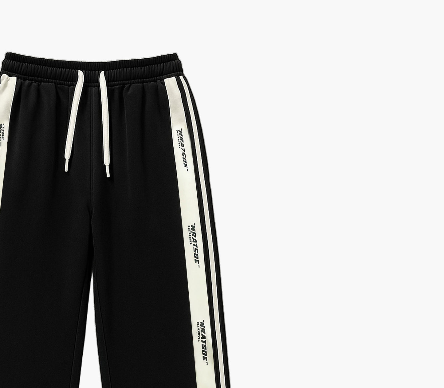 Men’s Casual Jogger Pants – Striped Straight-Leg Trousers with Letter Print