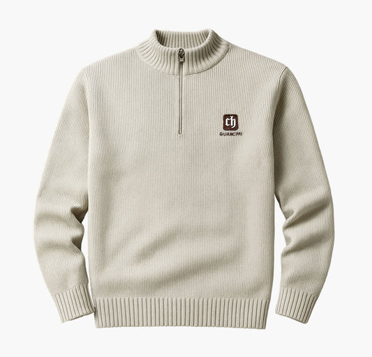 Men’s Thermal Knit Sweater Jacket – Full-Zip Winter Pullover for Casual & Formal Wear