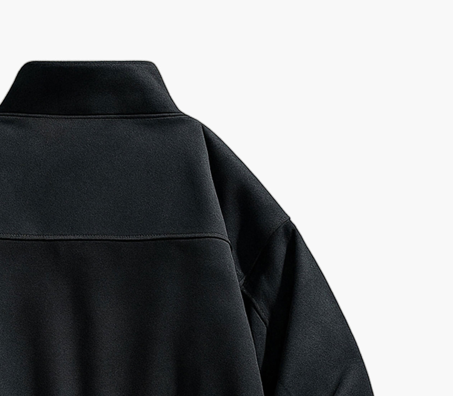 Men’s Casual Bomber Jacket – Black Zip-Up with Beige Collar