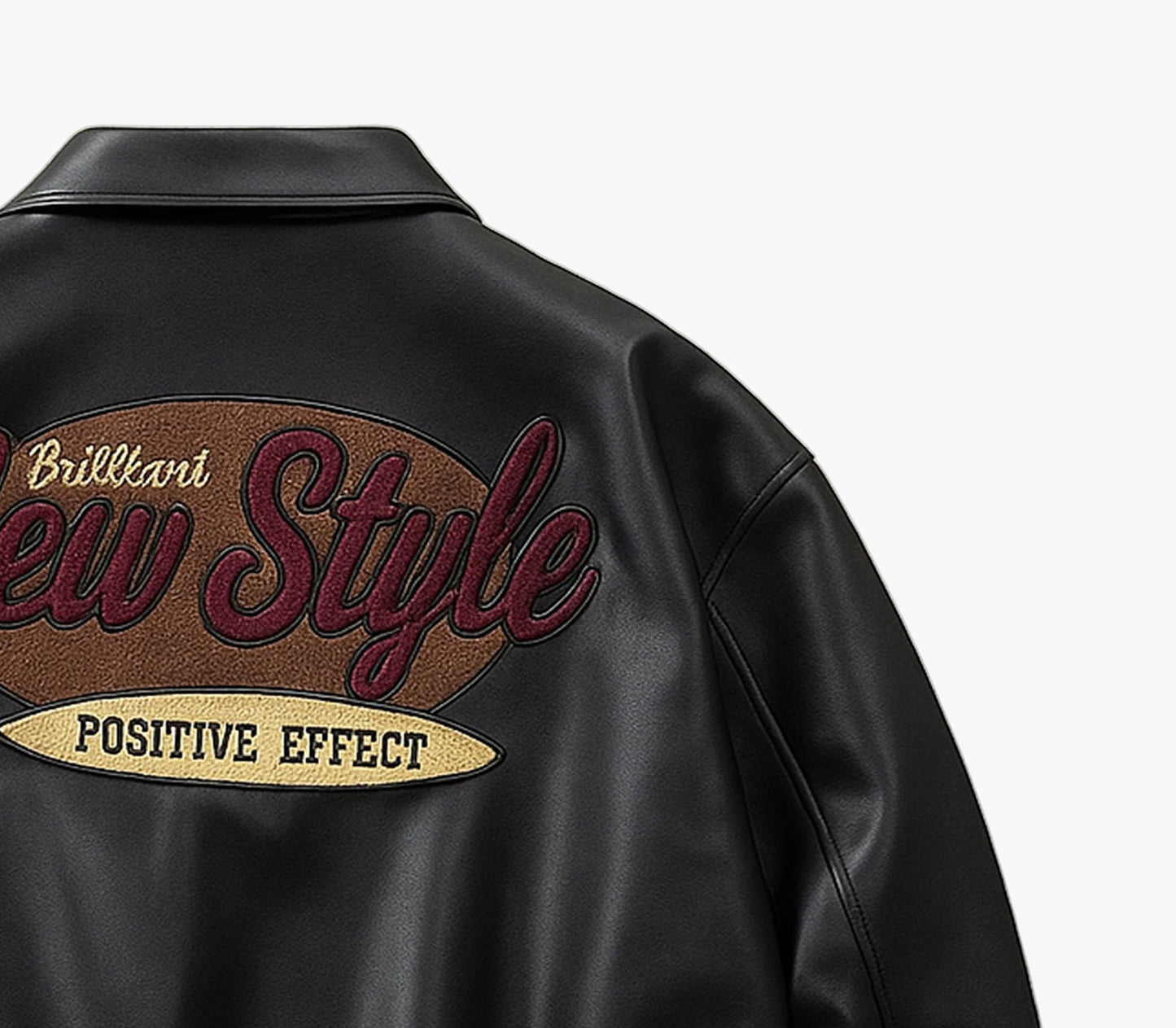 Men’s Vintage Bomber Jacket – Loose Fit Black Zip-Up Retro Coat with Pockets