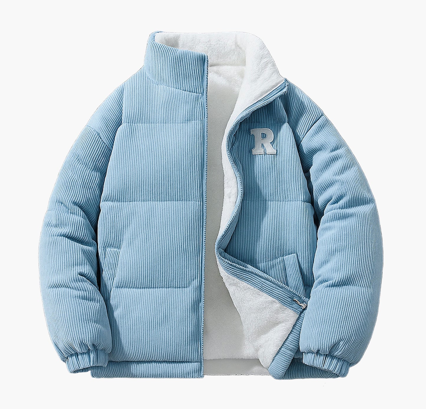 Men’s Reversible Winter Jacket – Heavyweight Two-Tone Zip-Up Coat