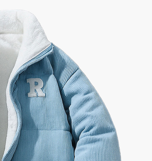 Men’s Reversible Winter Jacket – Heavyweight Two-Tone Zip-Up Coat