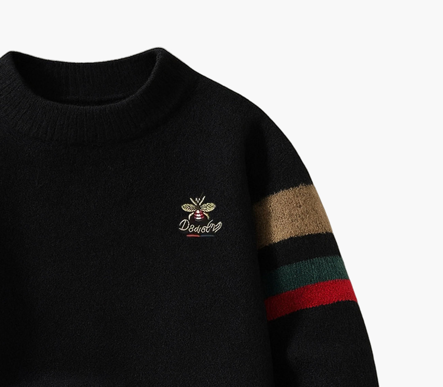 Men’s Cozy Fleece-Lined Knit Sweater – Brown Geometric Pullover