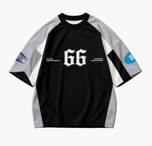 Men’s Heavyweight T-Shirt – Bold 3D “66” Graphic Crewneck Tee