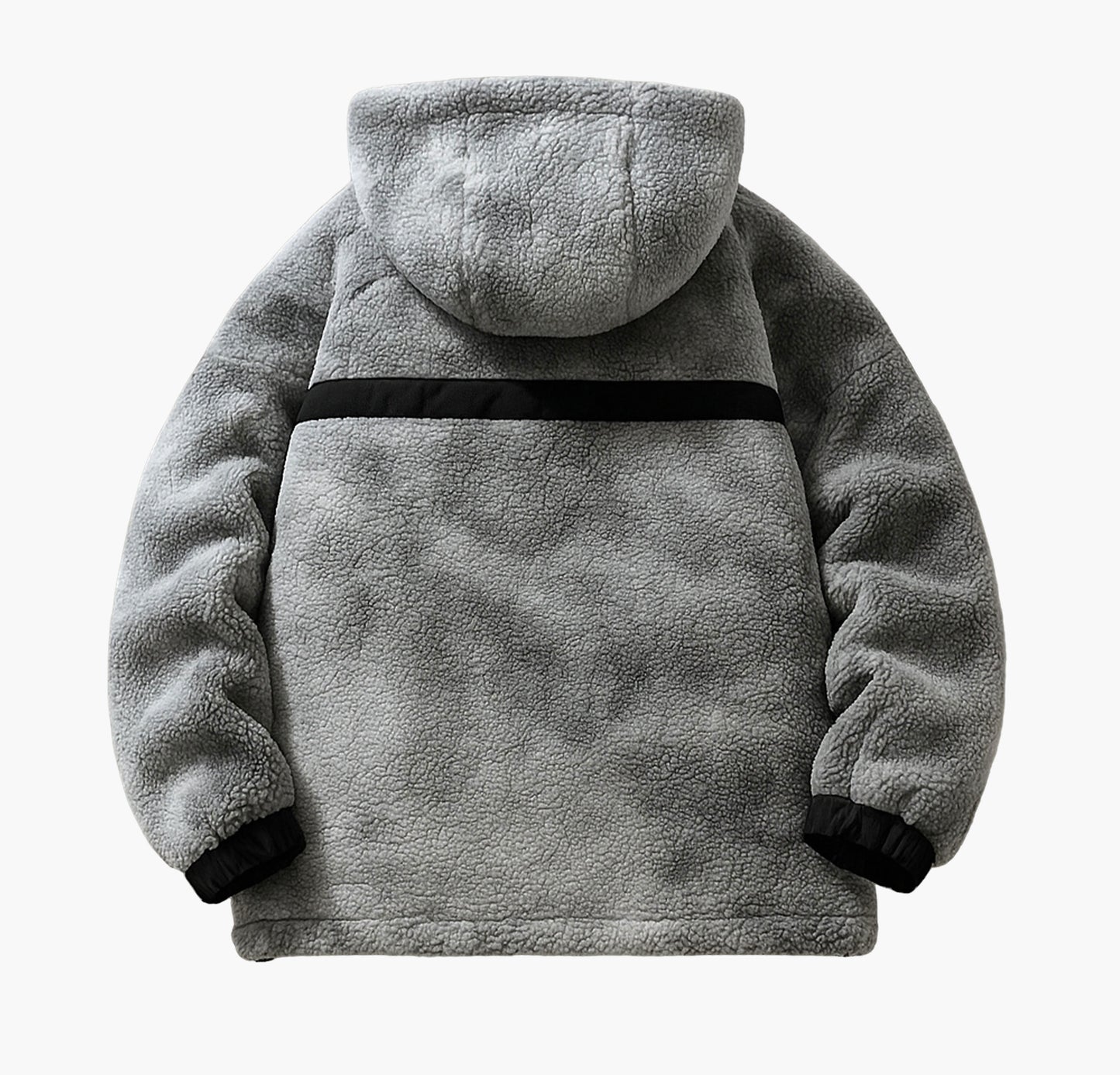 Men’s Hooded Fleece Jacket – Loose Fit Zip-Up Casual Coat