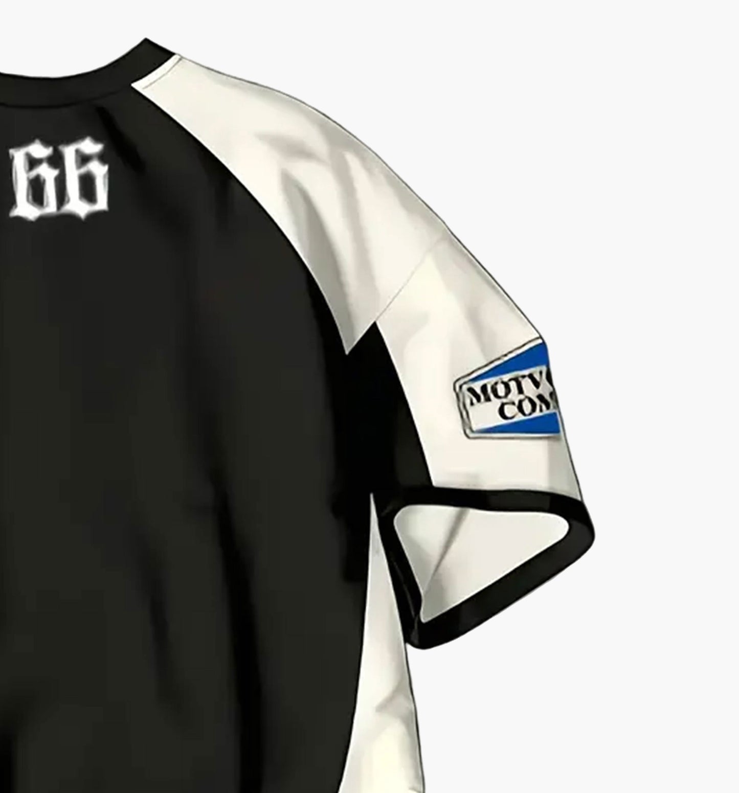 Men’s 3D “66” Print T-Shirt – Heavyweight Crewneck Cotton Tee