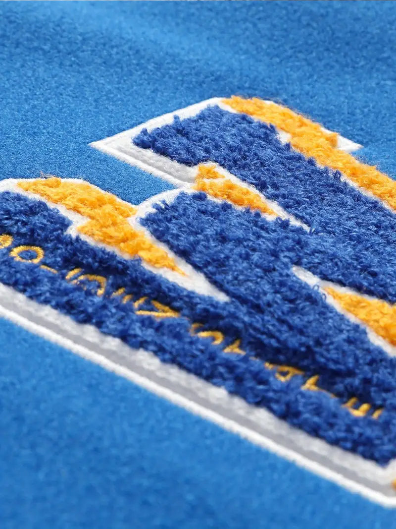 Men’s Heavy-Duty Varsity Jacket – Letter Patch Baseball Coat