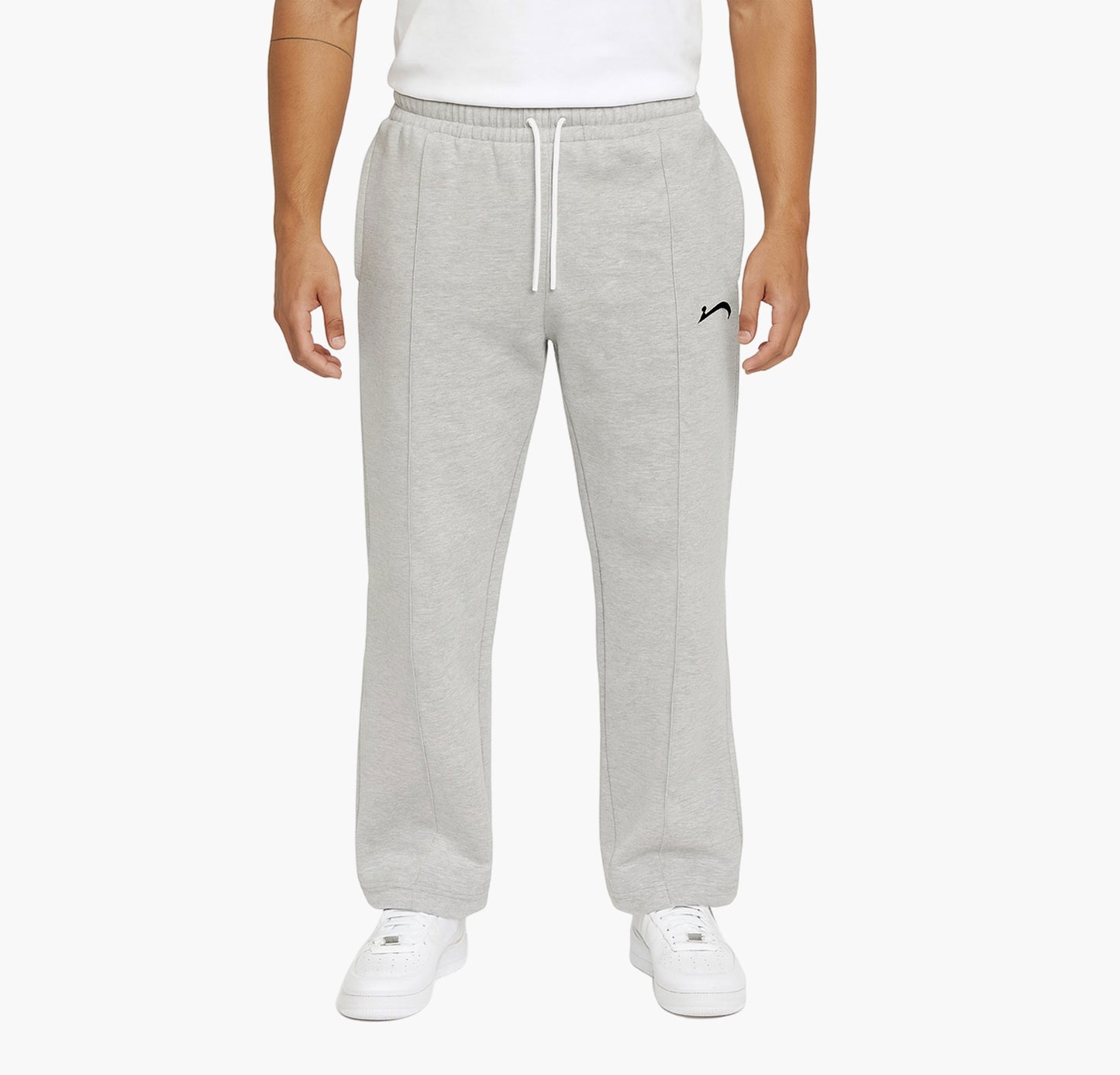 Men’s Light Gray Sports Pants – Loose Fit Joggers with Drawstring & Elastic Waist