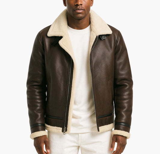 Men’s Casual Fleece-Lined Bomber Jacket – Zip-Up Outerwear