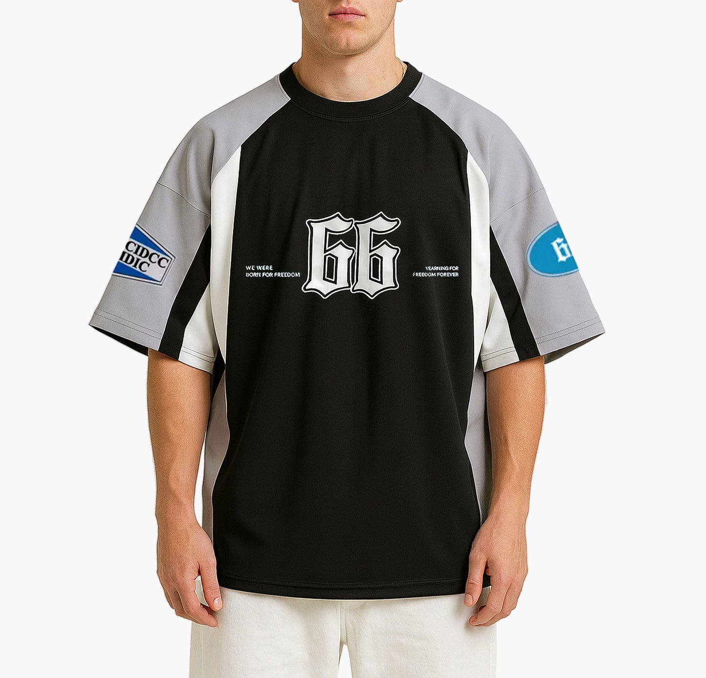 Men’s Heavyweight T-Shirt – Bold 3D “66” Graphic Crewneck Tee