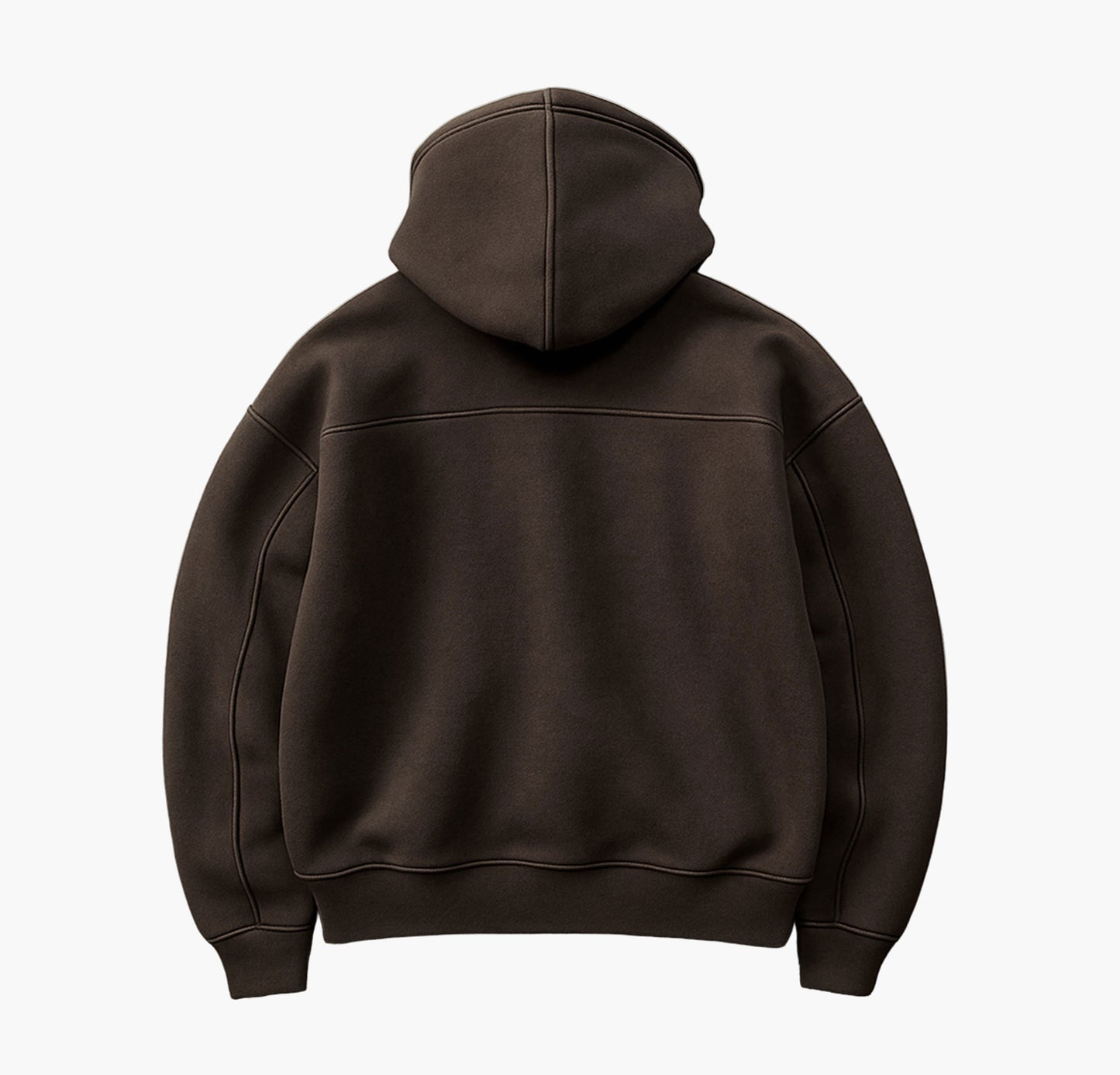 Men’s Full-Zip Hooded Jacket – Oversized Brown Casual Outerwear