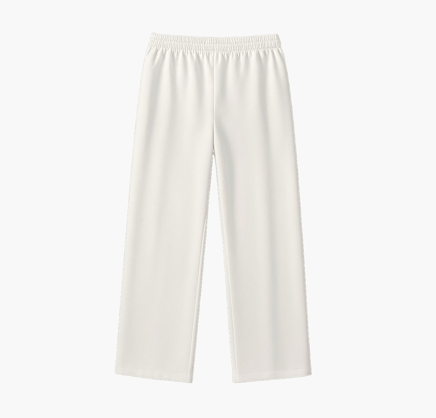 Men’s White Basketball Pants – Wide Leg Joggers with Drawstring & Zipper Pockets